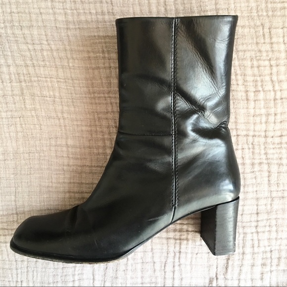 Via Spiga Shoes - Via Spiga square toe block heel ankle boot leather